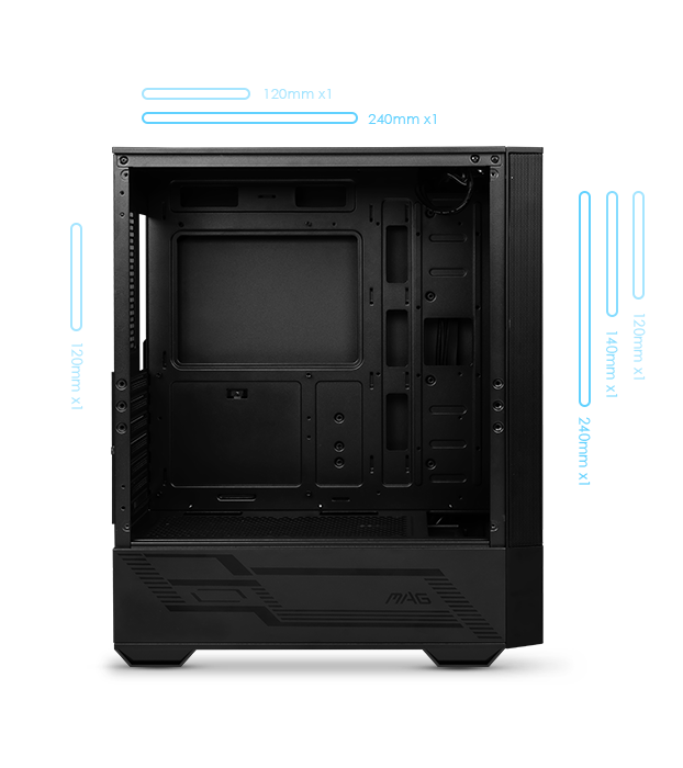 MSI Mid-Tower PC Gaming Case – Tempered Glass Side Panel – 4 x